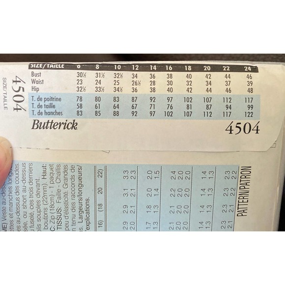 UNCUT Butterick Sewing Pattern #4504, Size 18-20-22, Misses' Skirt, Pants,Etc - Picture 3 of 5